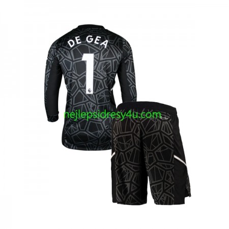 Fotbalový Dres Manchester United DE GEA 1 Brankářské Dětské Venkovní 2022/23 Dlouhý Rukáv